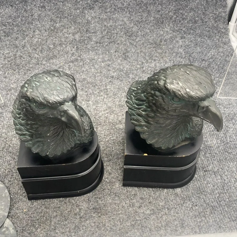Vintage Eagle Head Bookends Pair San Pacific SP 7.5